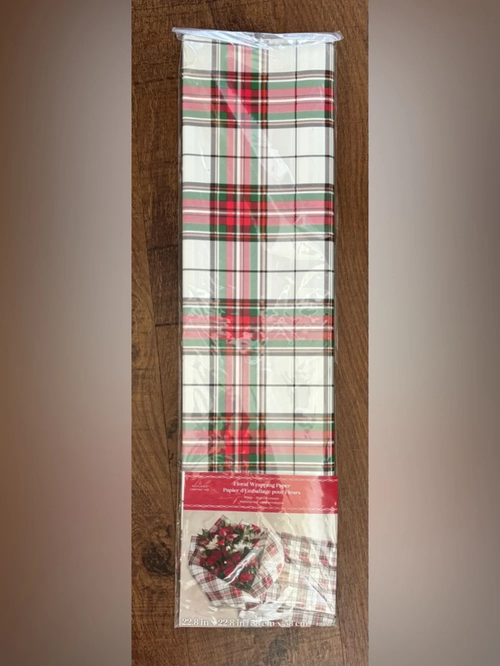 floral wrapping paper-3 sets NWT NEW plaid Christmas 36 sheets
